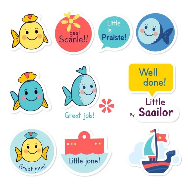 Naklejki pochwały — mała załoga