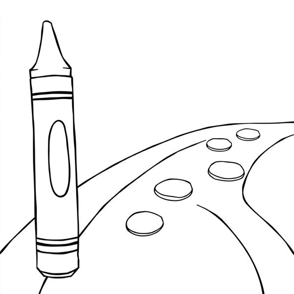 Kolorowanka: duża kredka i ścieżka