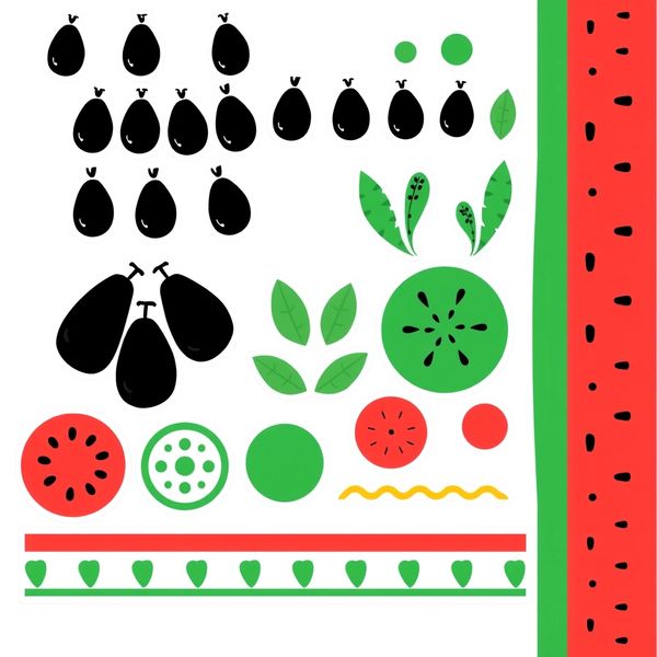 Szablon naklejek 'Ziarenka' i dekoracje