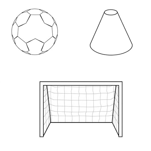 Szablony do wycięcia: piłka, pachołek, bramka