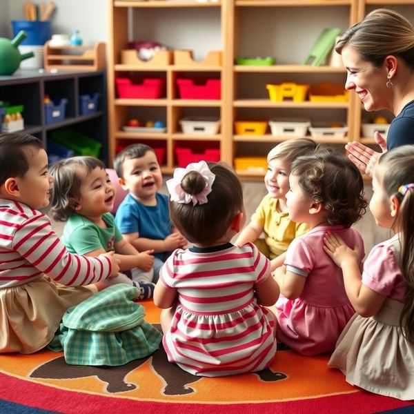 Powitanie w kręgu — dzieci i opiekun