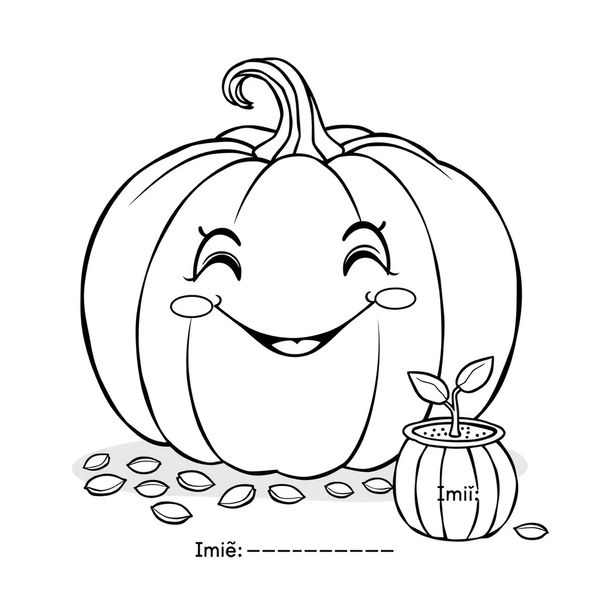 Kolorowanka: dynia i nasionka