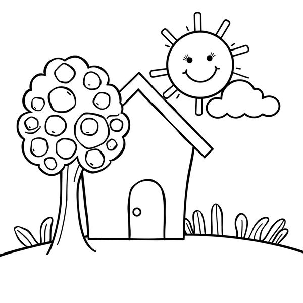 Strona do kolorowania — duże kształty