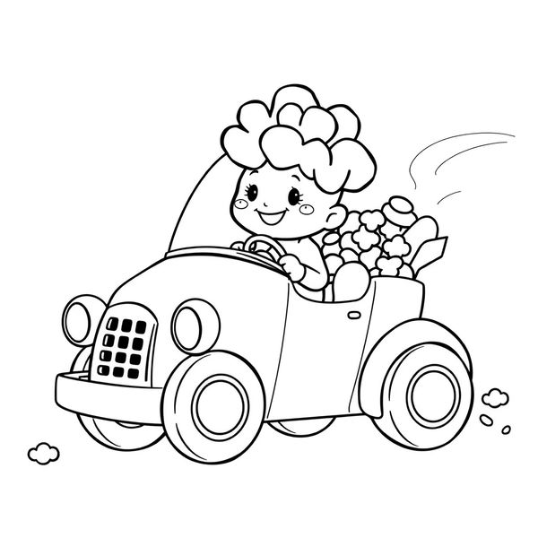 Kolorowanka: popcornowy pojazd/zwierzątko