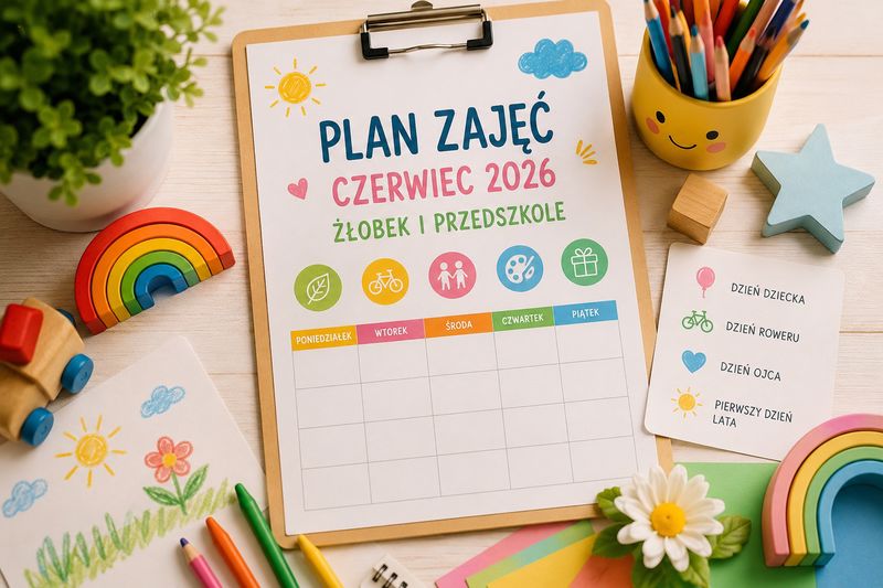 Plan zajęć na czerwiec 2026 – żłobek i przedszkole - Scenariusze zajęć, miesięczny plan pracy i inspiracje dla nauczycieli - plan pracy czerwiec